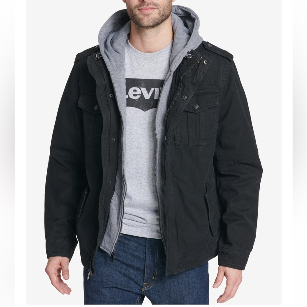 Levi's Men's Black Military Jacket